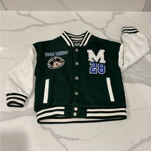 STAINED / USED Team Mickey Green Letter Jacket 3T